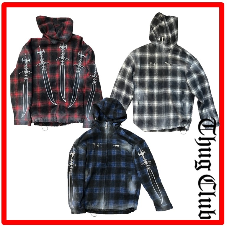 ★韓国の人気★【THUG CLUB】★Arab Sword Flannel Zip-u.p★