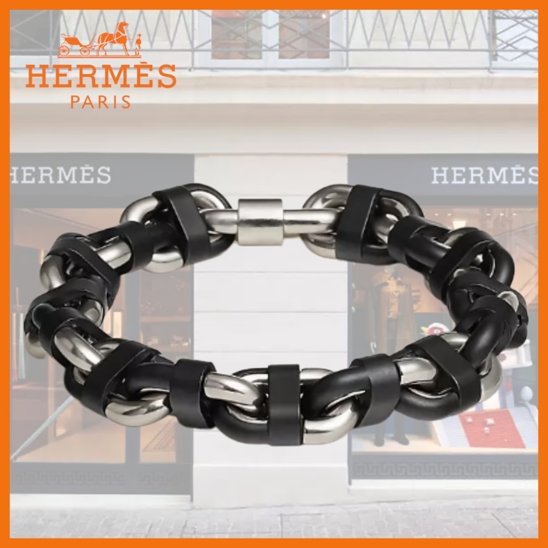 【クールなチェーンデザイン♪】HERMES ブレスレット