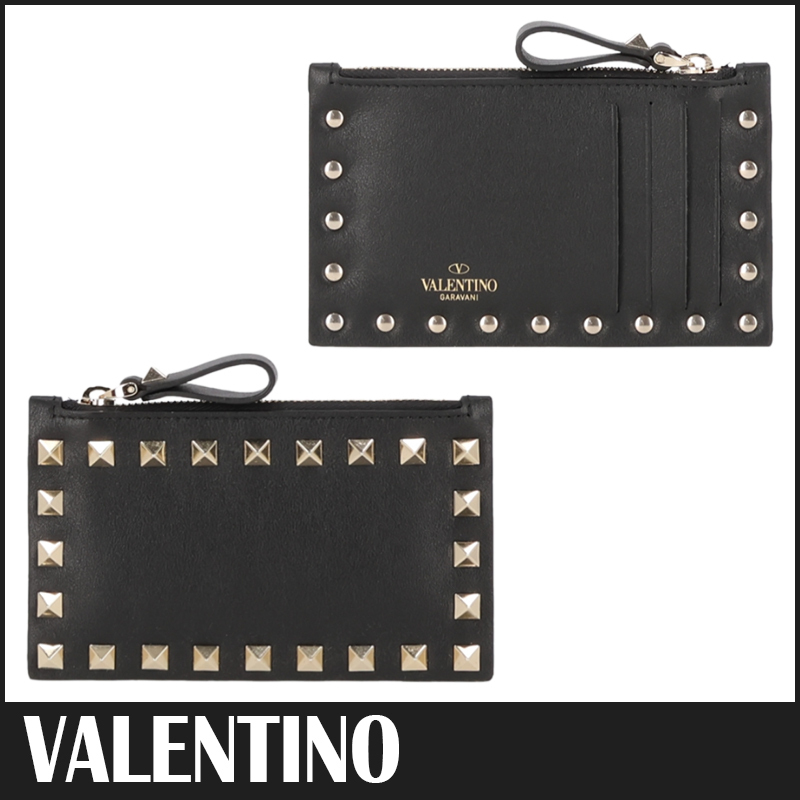 送料関税込☆VALENTINOV ロックスタッズ 小銭入れ カードケース