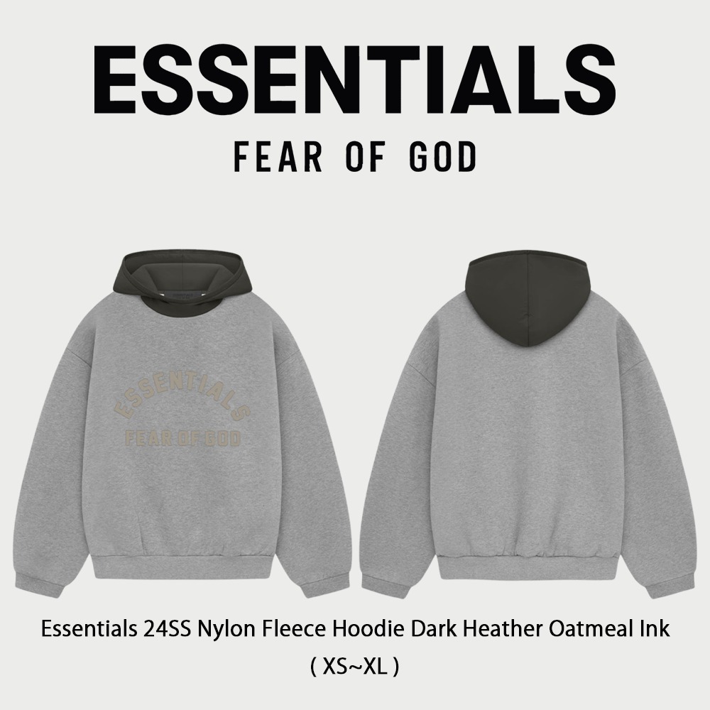 パーカー・フーディ Essentials 24SS Nylon Fleece Hoodie Dark Heather Oatmeal Ink