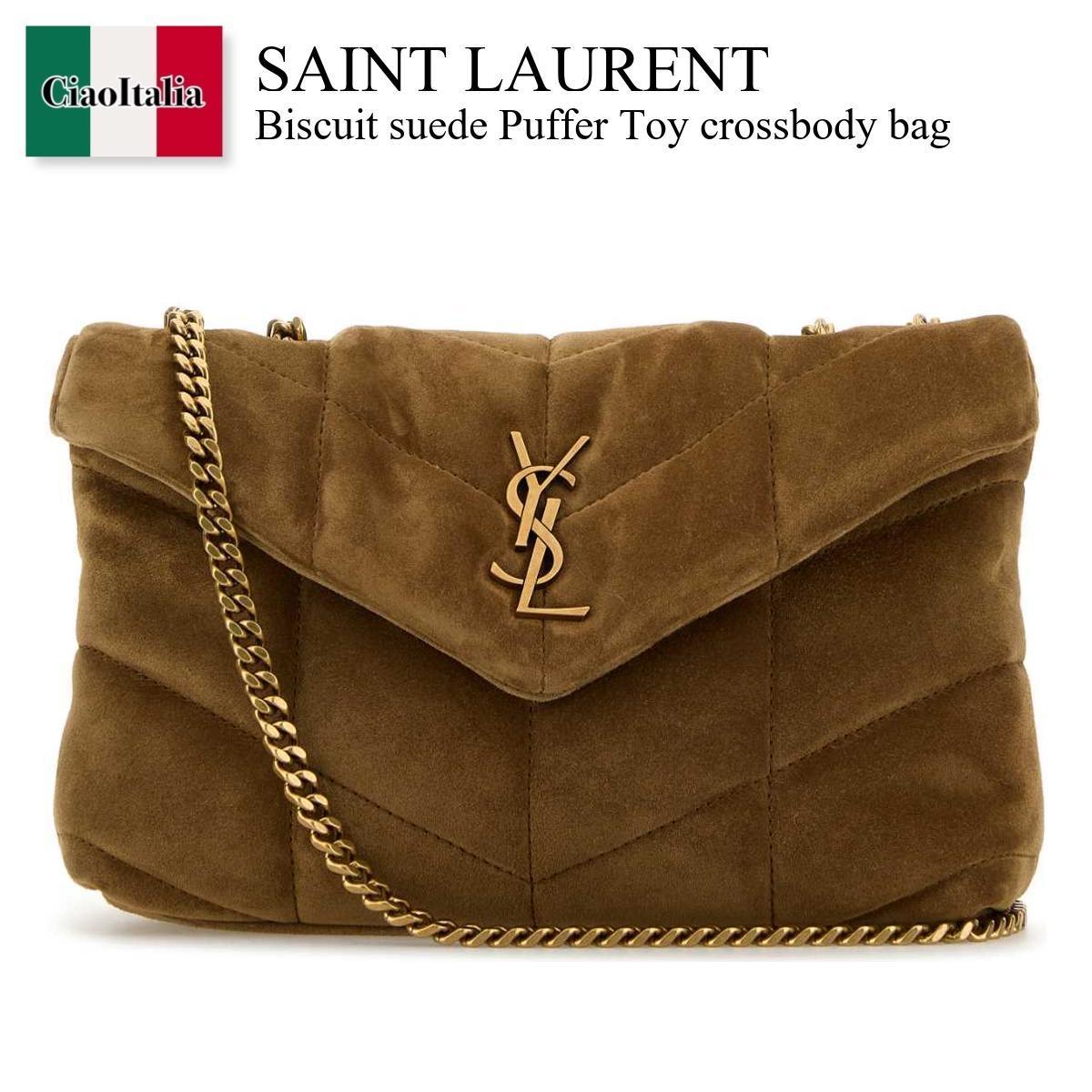 ショルダーバッグ・ポシェット Saint Laurent Biscuit Suede Puffer Toy Crossbody Bag