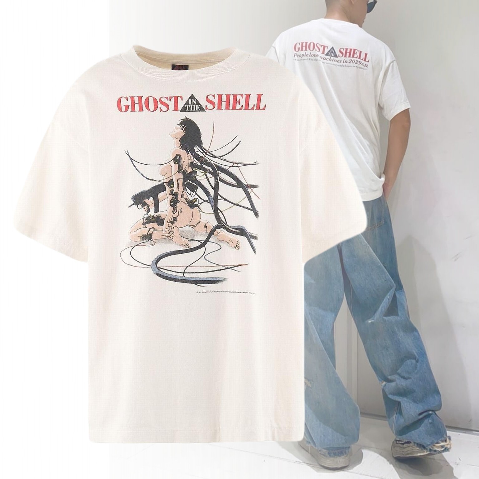 すぐ届く セントマイケル×攻殻機動隊 コラボ Tシャツ ホワイト