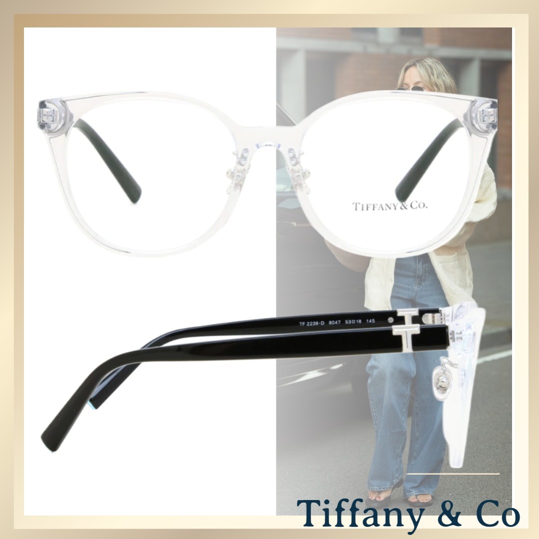 クリアのフレームが可愛い ≪Tiffany&Co≫ オバールレンズ 眼鏡