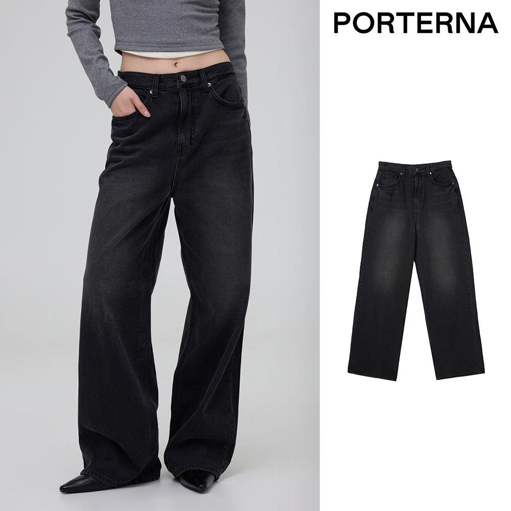 【PORTERNA】Beboard brushed wide jeans