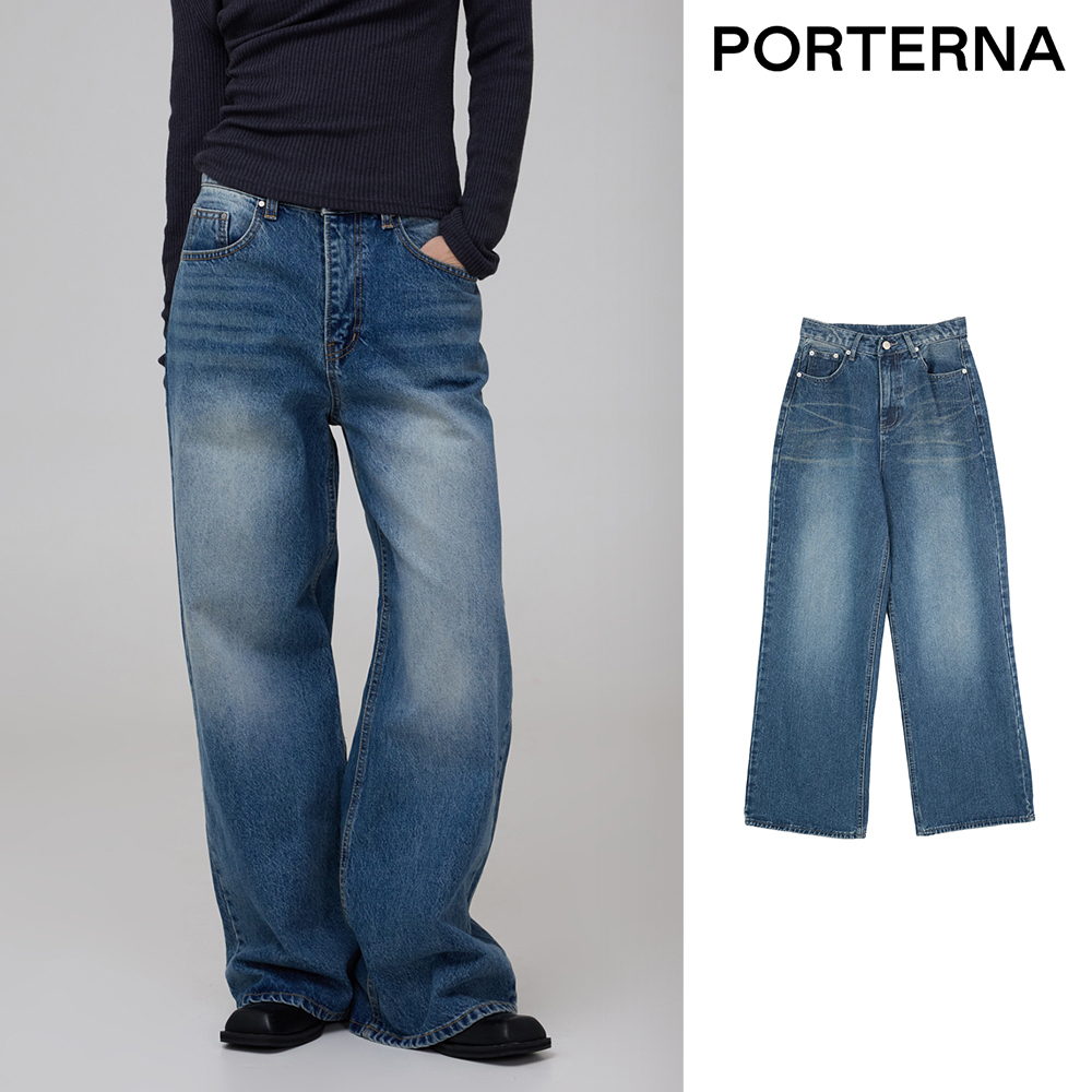 【PORTERNA】Dayden washing wide jeans
