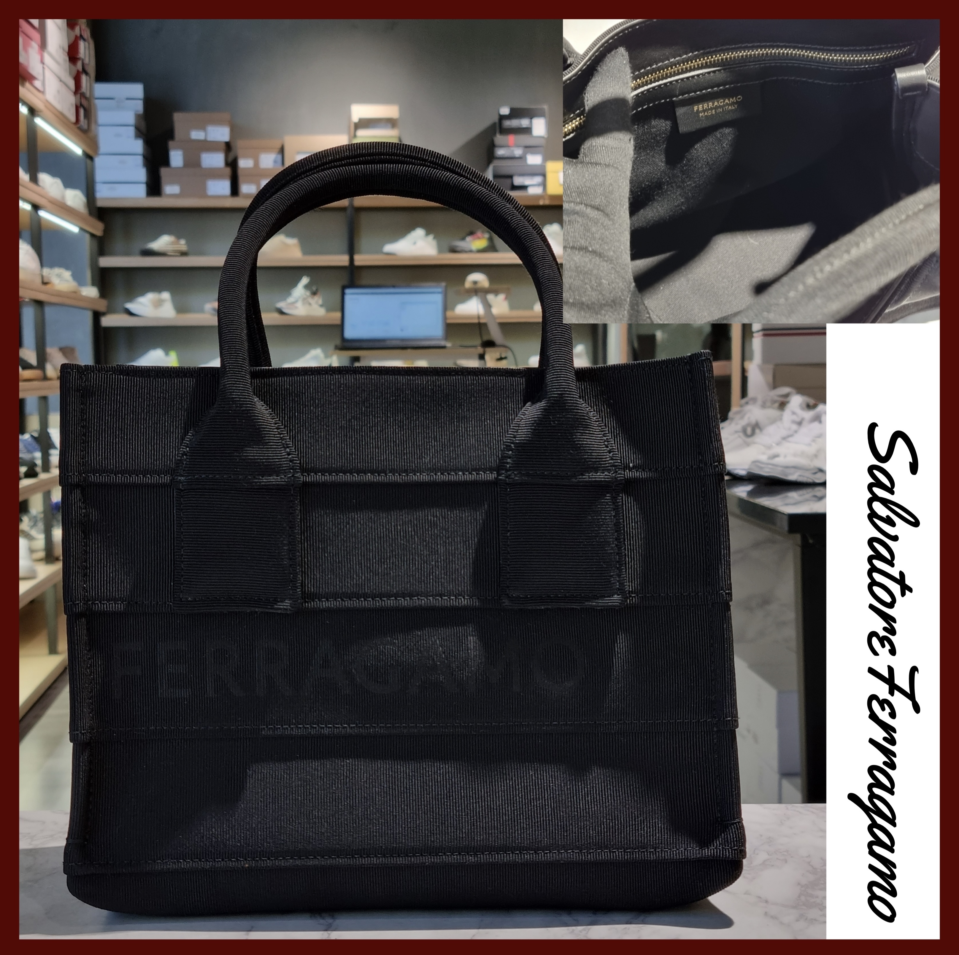 【関税込み】 ☆FERRAGAMO☆ ロゴ スモール トートバッグ