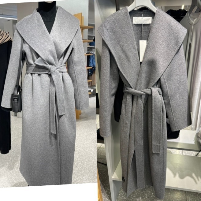 “ARKET” ショールカラーガウンコート Gray