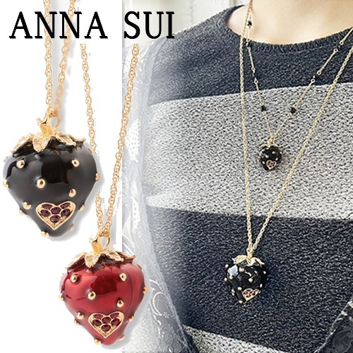 【ANNA SUI】即対応 いちごモチーフ ロングネックレス