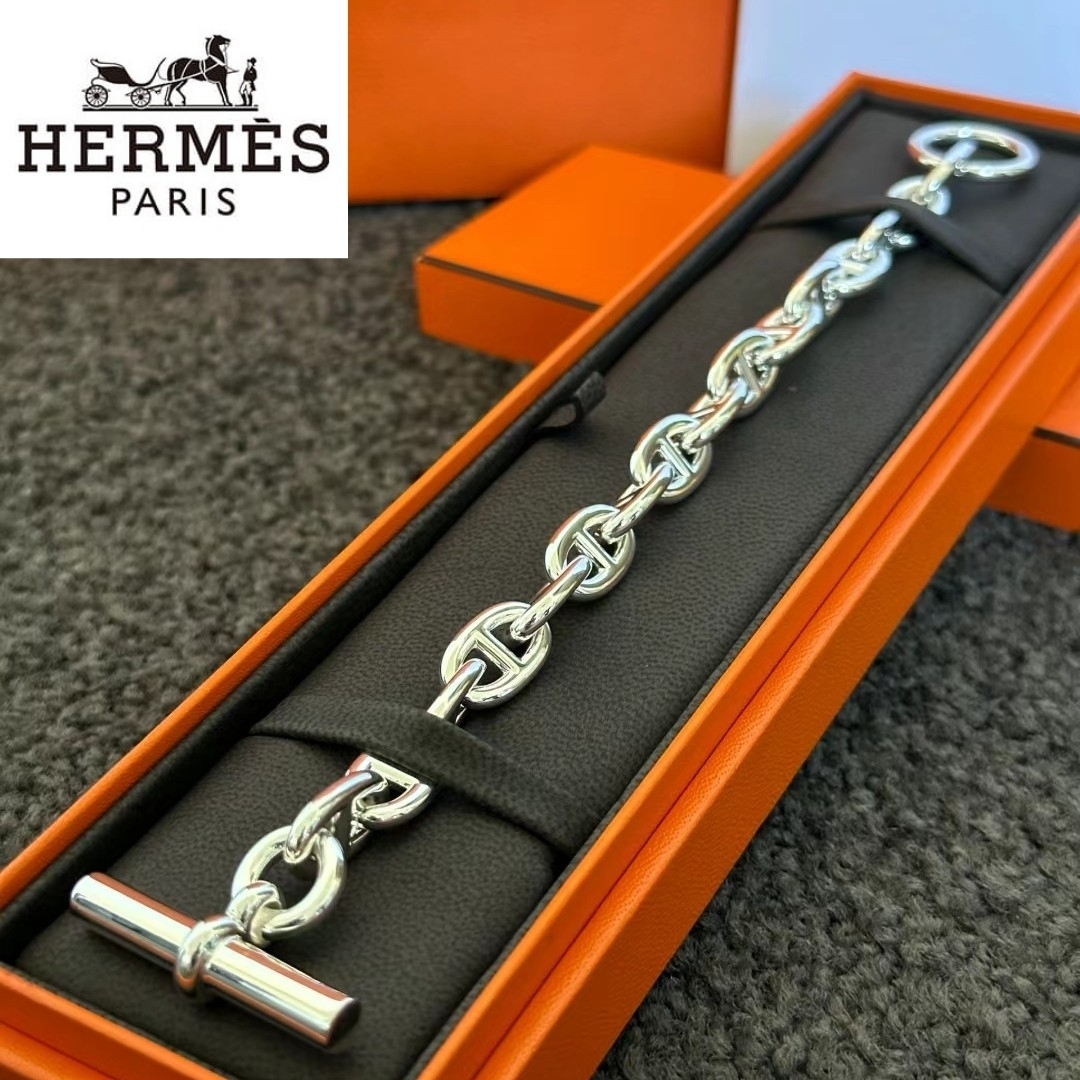 【HERMES 】エルメスの定番◎シェーヌダンクルブレスレット GM