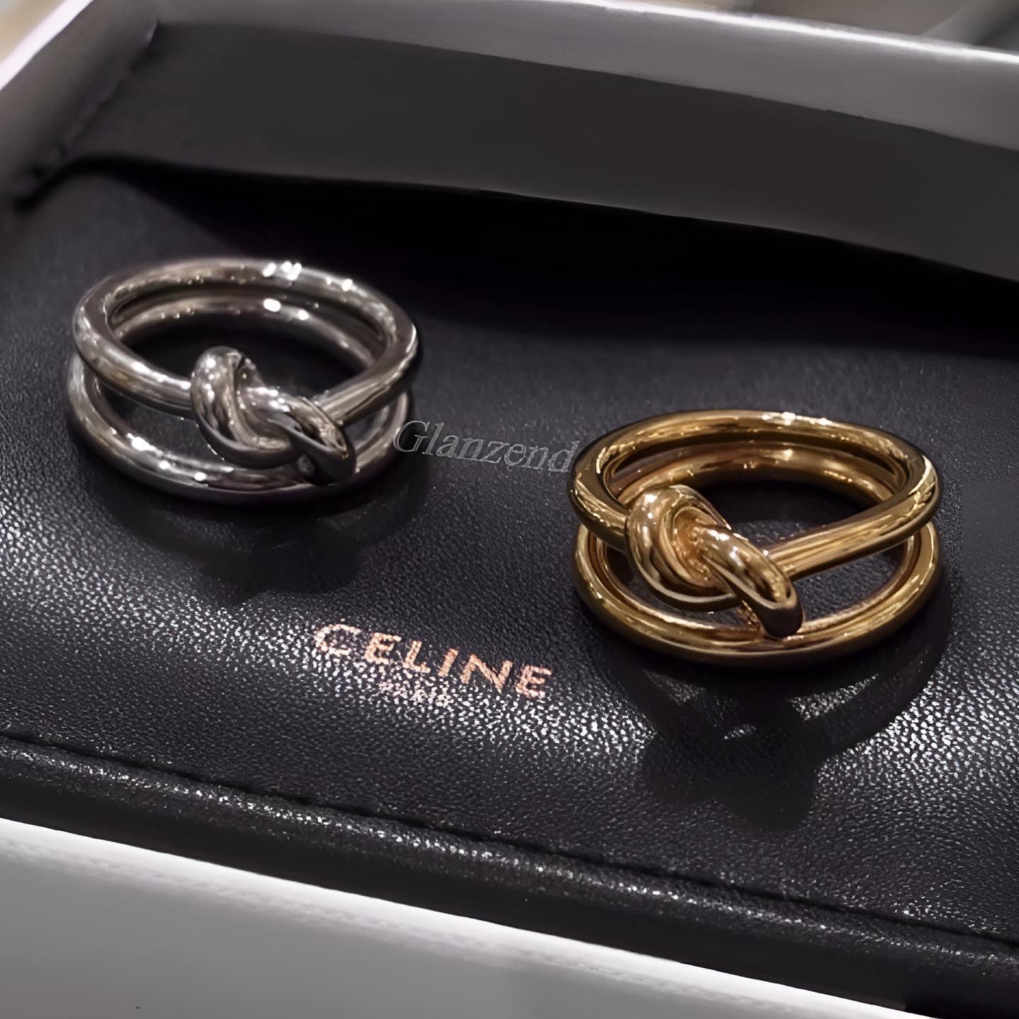 ★大人気★【CELINE】ニッケルフリー ノット ダブル リング 2色
