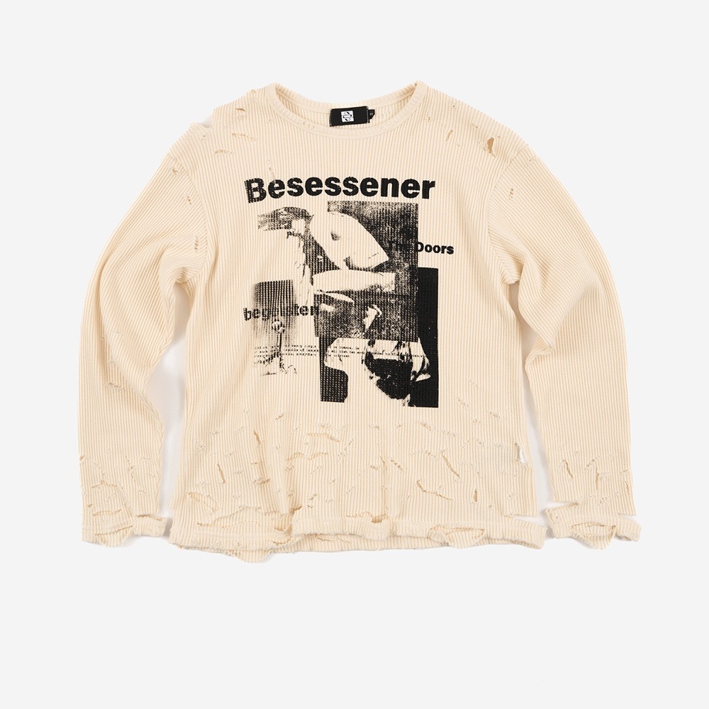★SUNDAYOFFCLUB★Besessener Hand Distressed Waffle T-Shirt