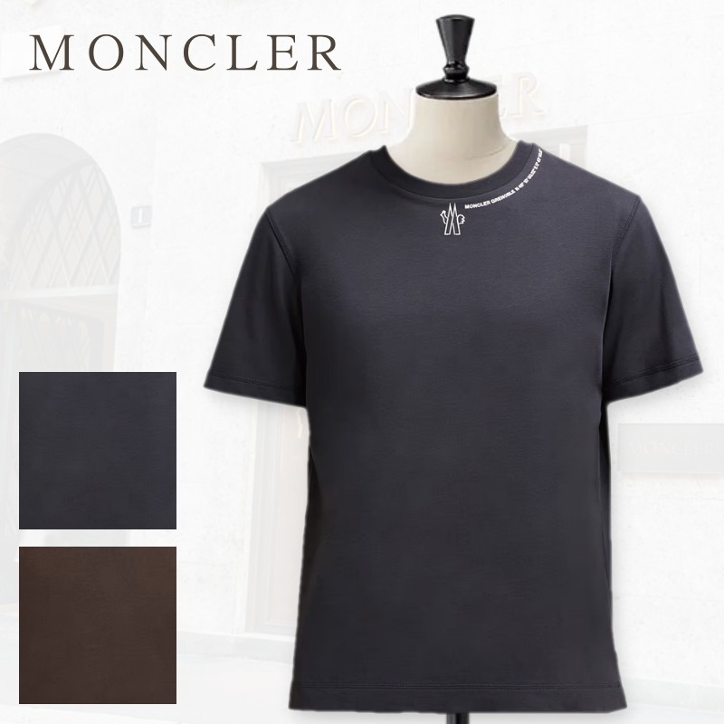 モンクレールグルノーブル*ネックラインハーフレタリングTシャツ