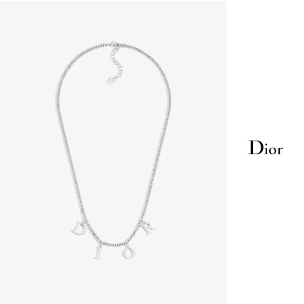 Dior ディオール シルバー ロゴ ネックレス