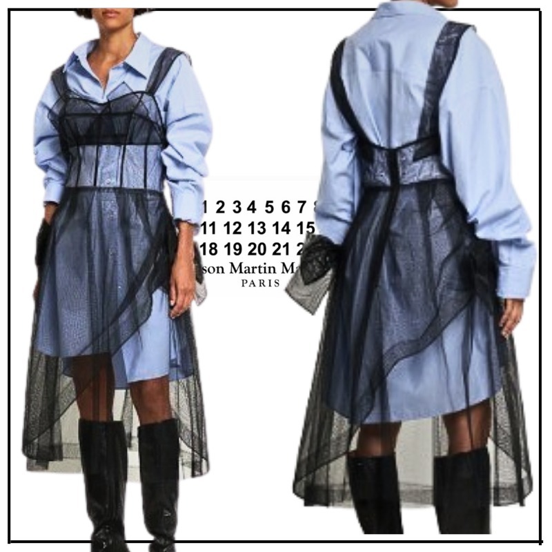 ■MAISON MARGIELA■チュール ミディ コルセットドレス