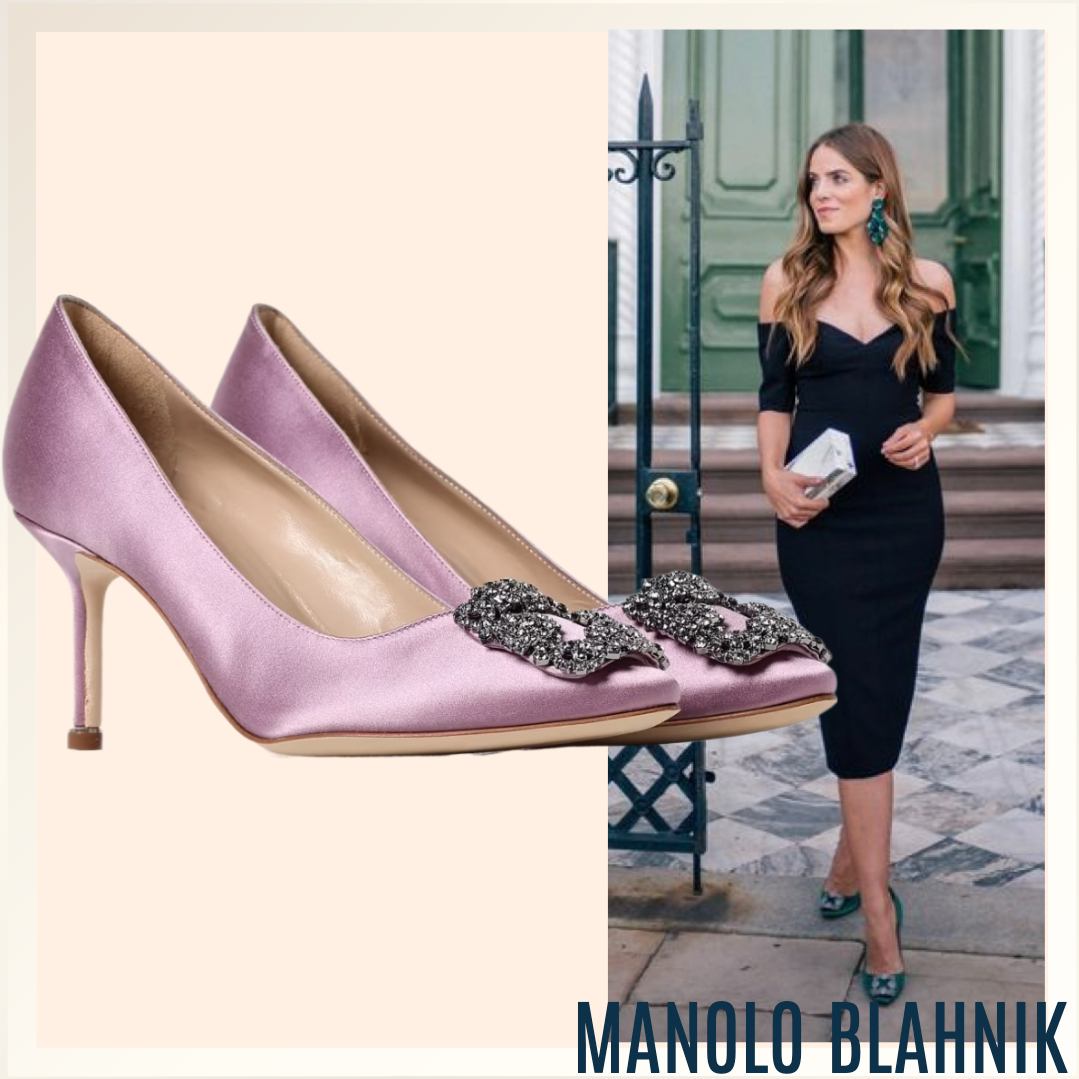 期間限定価格可愛いピンク 《MANOLO BLAHNIK》Hangisi 9cmヒール