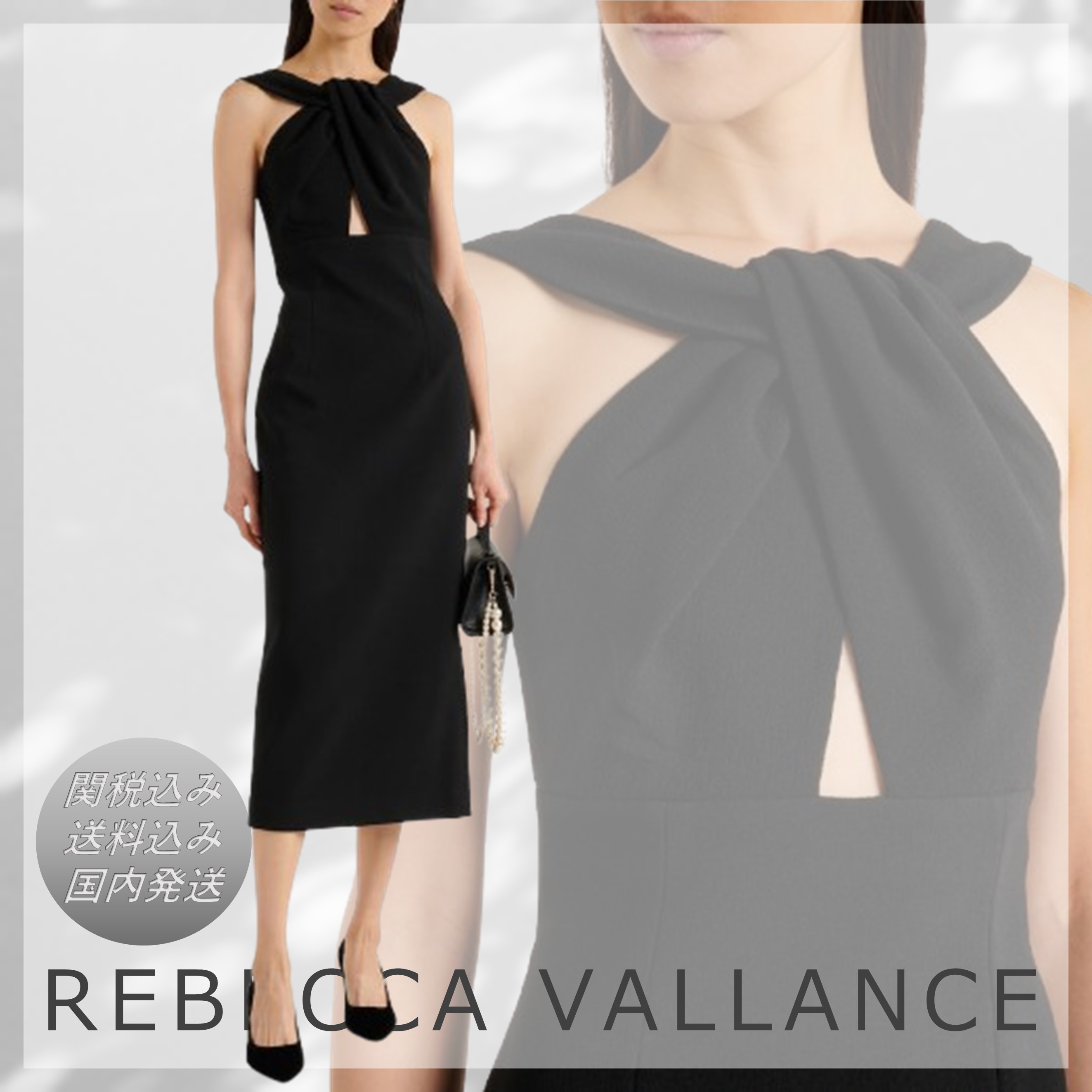 関税込■REBECCA VALLANCE■Elora カットアウト ミディドレス