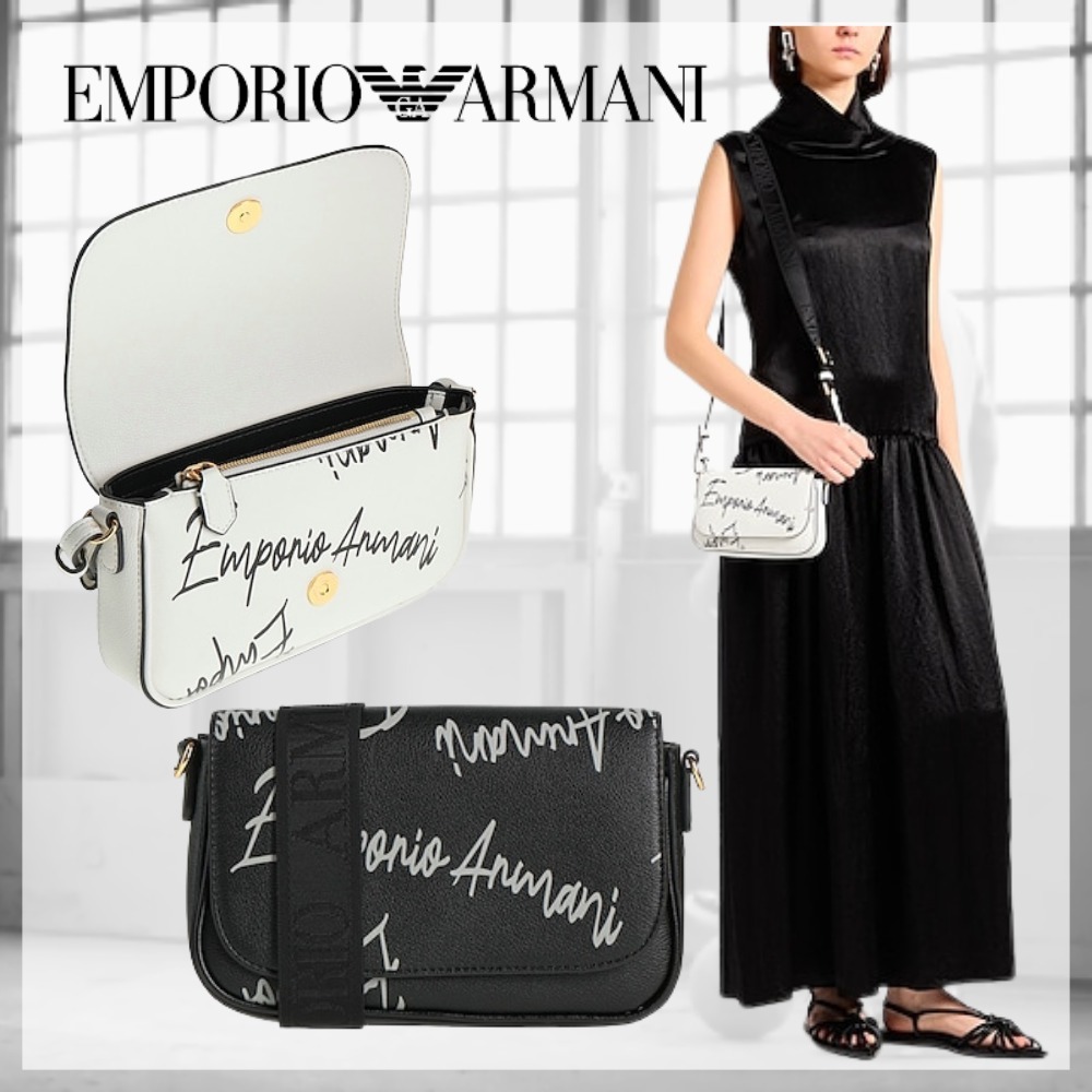 EMPORIO ARMANI* ロゴデザイン フラップバッグ ボディバッグ