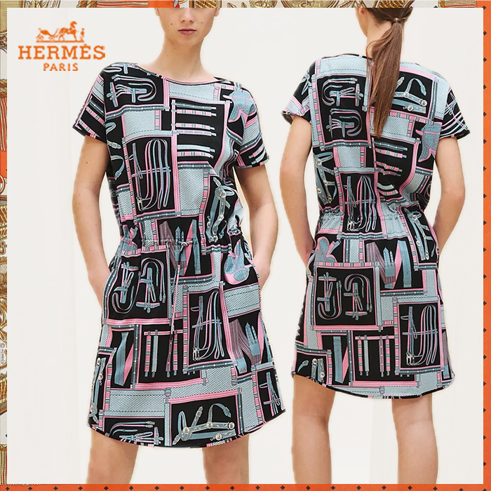 HERMES ドレス《レトル・エケストル》コットンジャージー 直営店