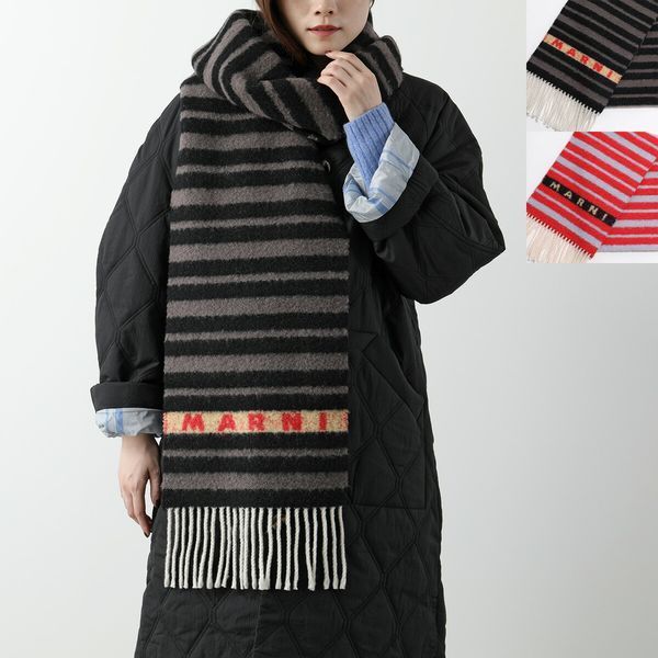MARNI マフラー SCMC0120Y0 UAW034 ボーダー