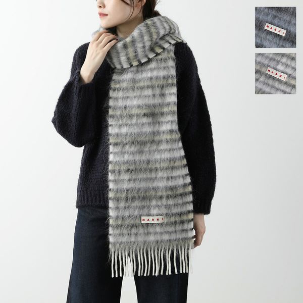 MARNI マフラー SCMC0127Y0 UAW040 ボーダー