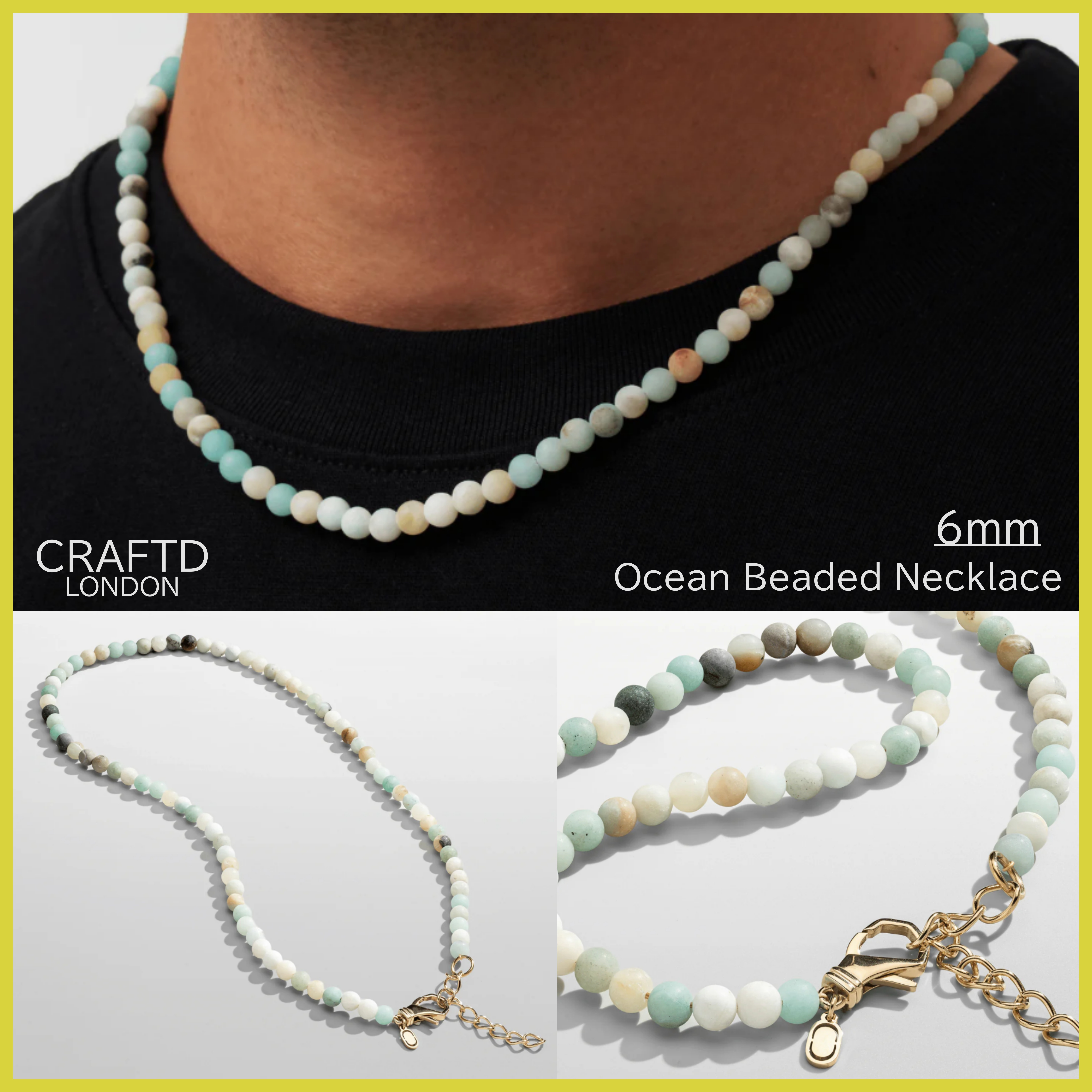 送料関税込【CRAFTD London】Ocean Beaded Necklace 6mm☆国内発