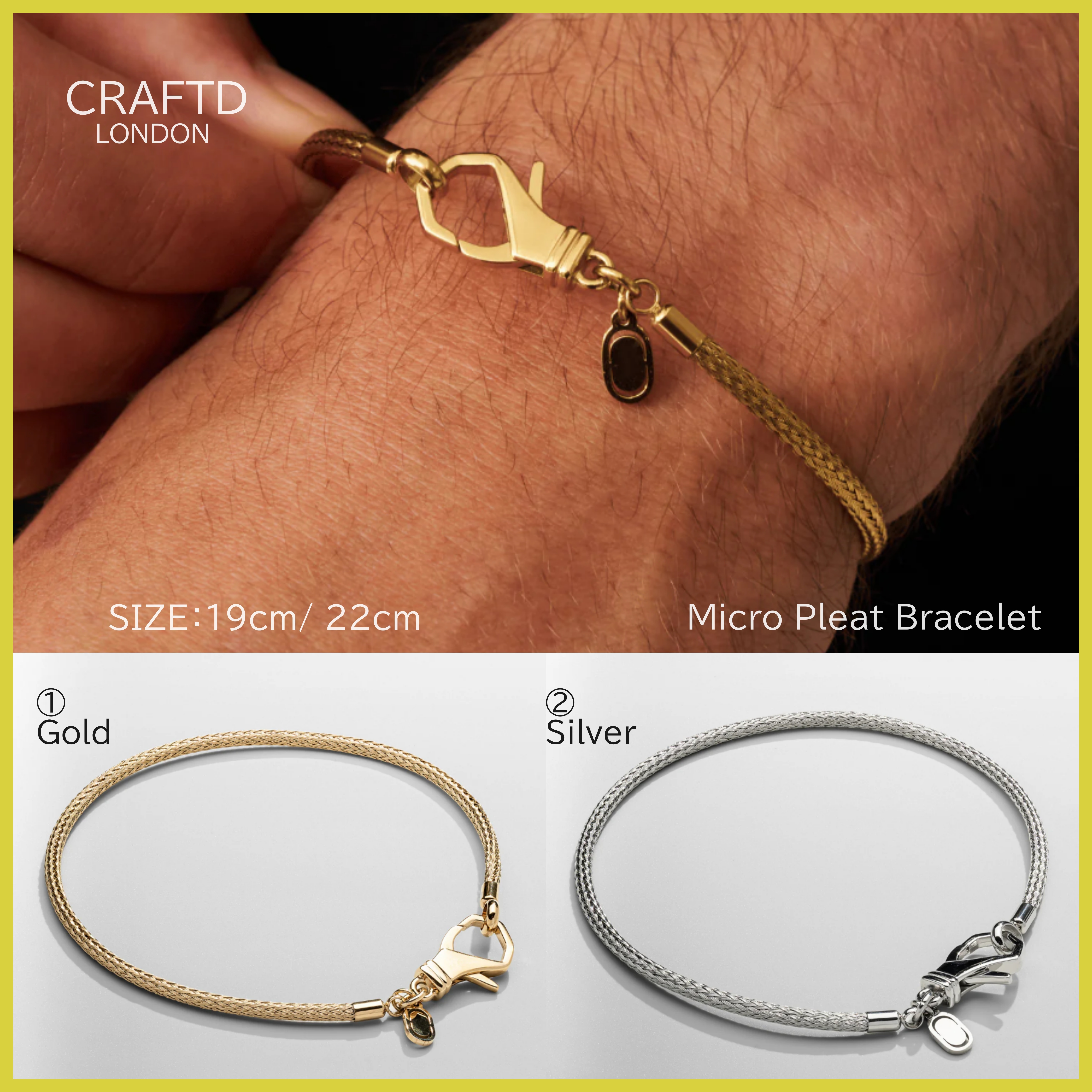 送料関税込【CRAFTD London】Micro Pleat Bracelet☆国内発送♪