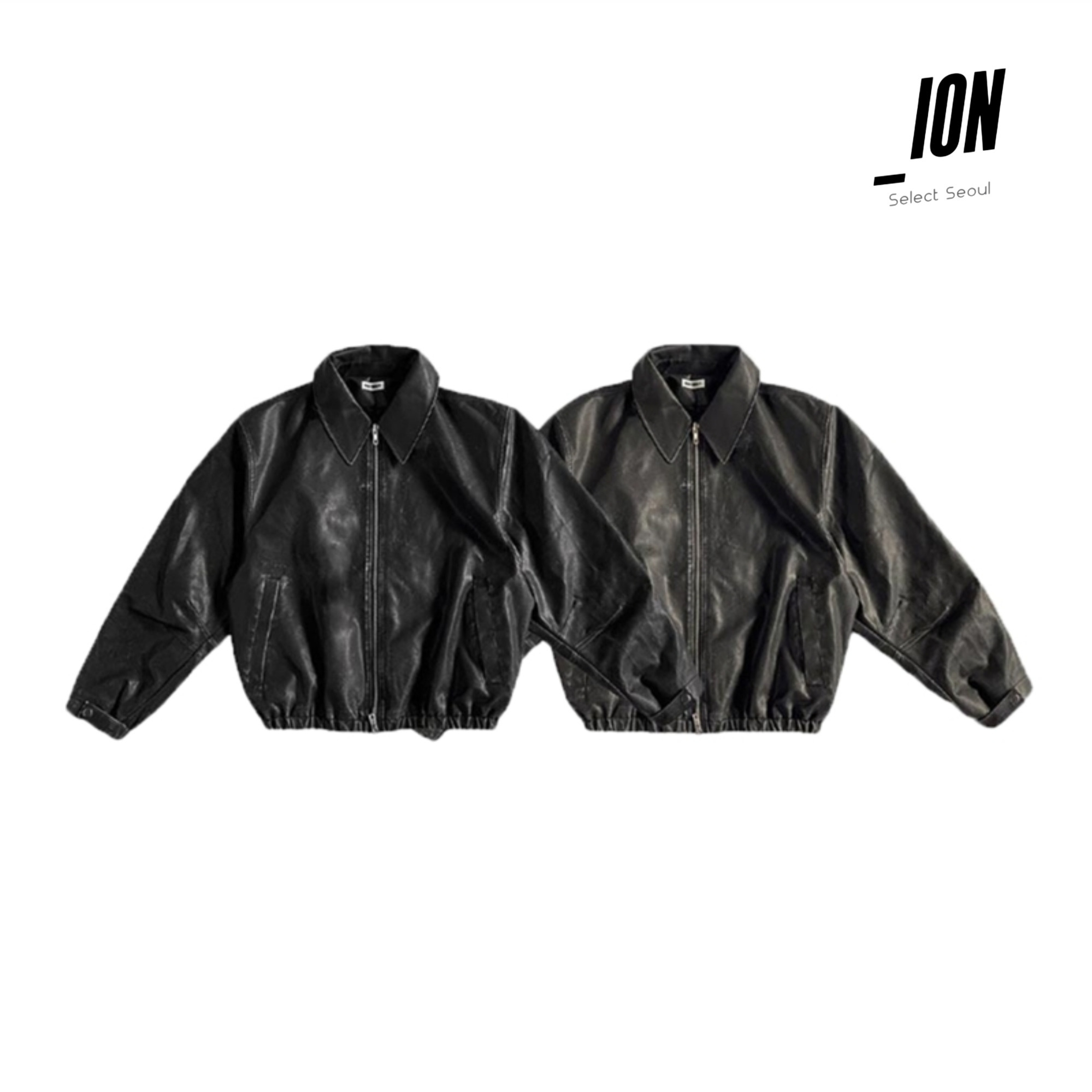 ジャケットその他 IONSEOUL Crack Washing Leather Jumper