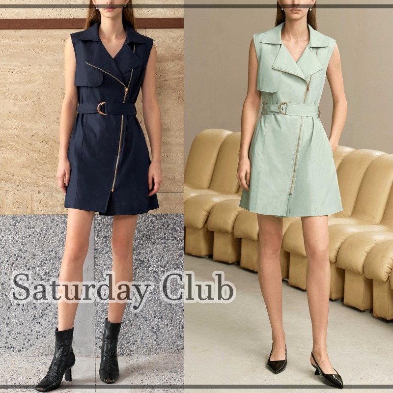 【SaturdayClub】ノッチカラーラップフロント ワンピース