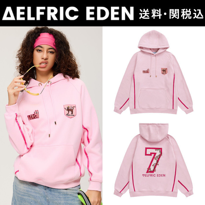 【Aelfric Eden】フラワー ナンバー 刺繍 パーカー