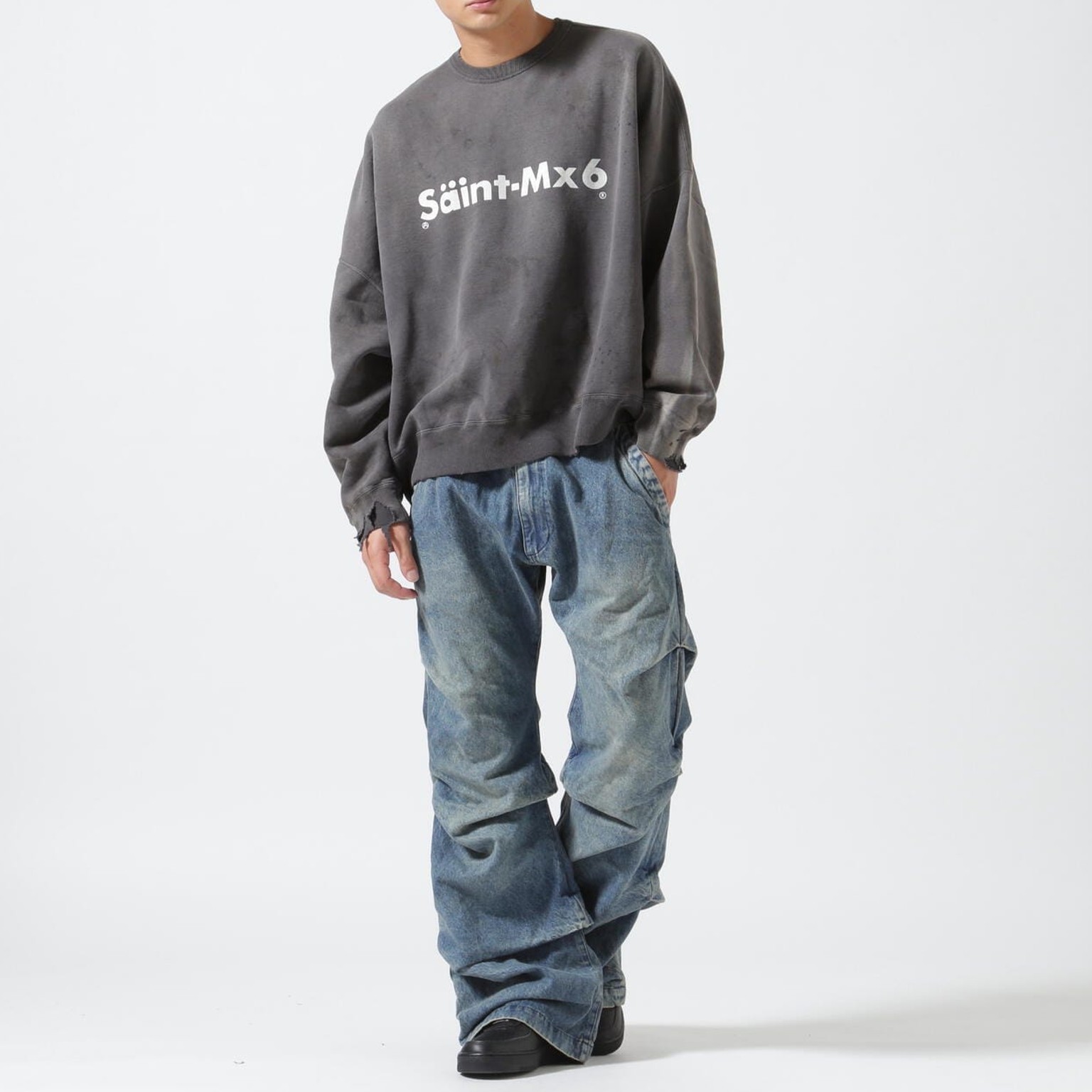 SAINT MICHAEL セントマイケル ダメージ加工スウェット