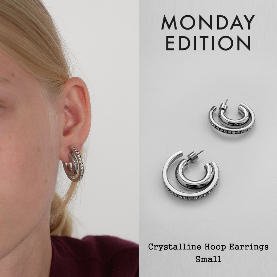 【MONDAY EDITION】Crystalline Hoop Earrings - Small / ピアス