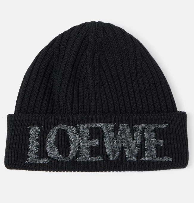 ☆LOEWE☆ かわいい♪ ビーニー ウールニット帽 Black