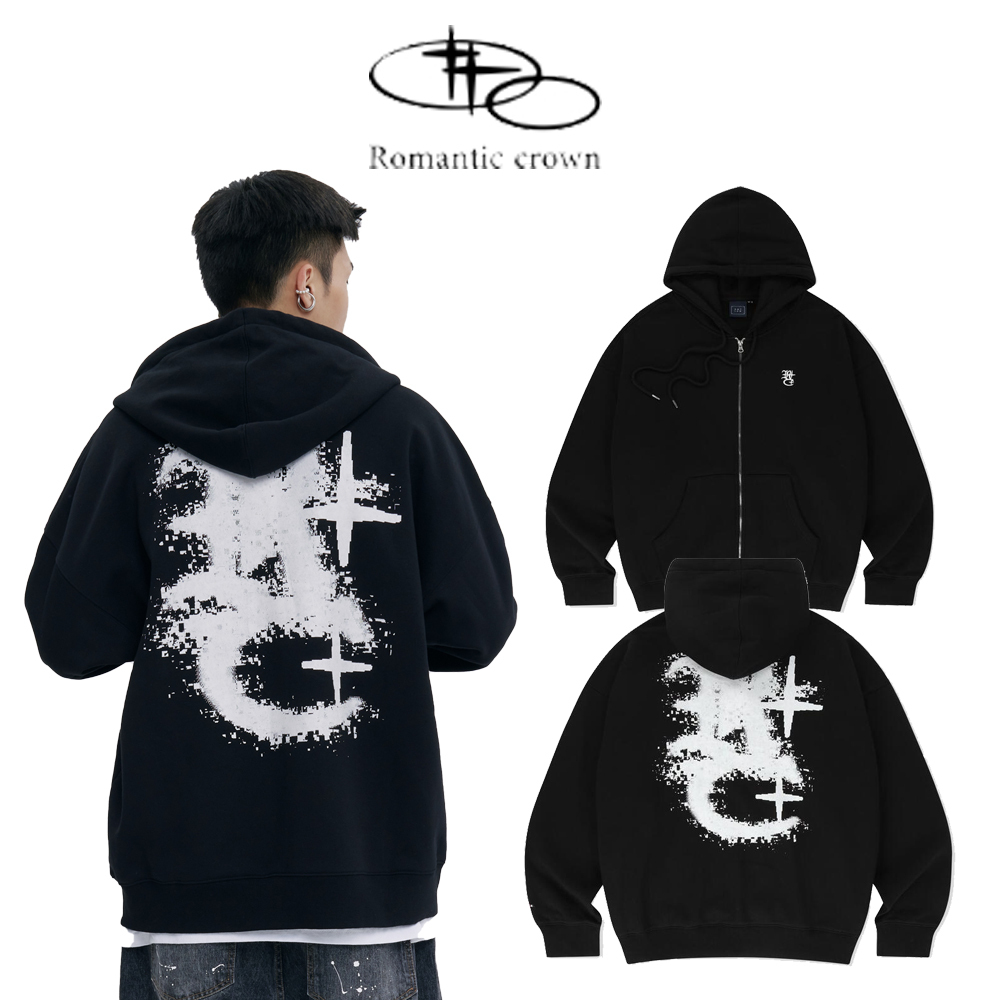 ROMANTIC CROWN★Unisex★SPOUT LOGO ZIP UP HOODIE