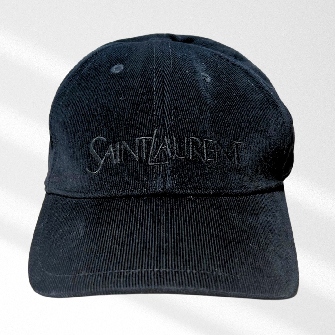 SAINT LAURENT ロゴ ヴィンテージ キャップ コーデュロイ