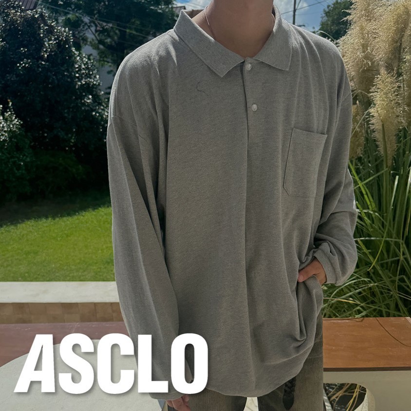 Tシャツ・カットソー ASCLO Megafit Collar Long T (2color)