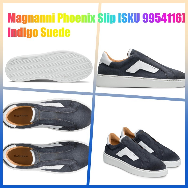 ★Magnanni★Men's Phoenix Slip★Indigo Suede