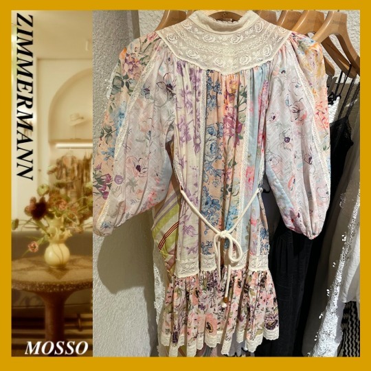 【Zimmermann】HALLIDAY YOKE MINI DRESS スタンドカラー ミニ