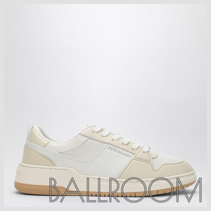 スニーカー FERRAGAMO LOW WHITE LEATHER TRAINER