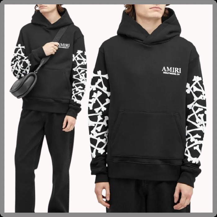 関税負担なし◆AMIRI◆ボーンズ スタックド フーディー ロゴ