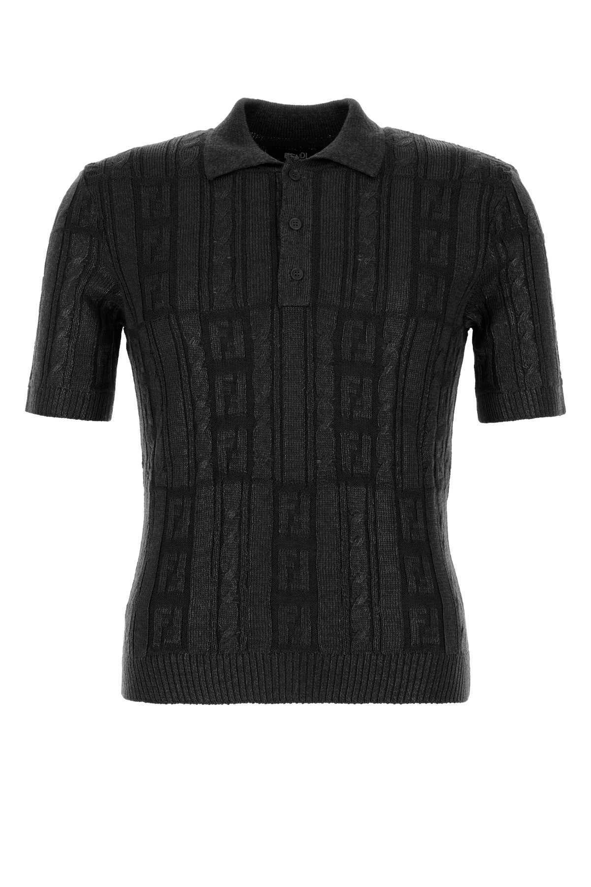Tシャツ・カットソー FENDI Black Wool Polo Shirt