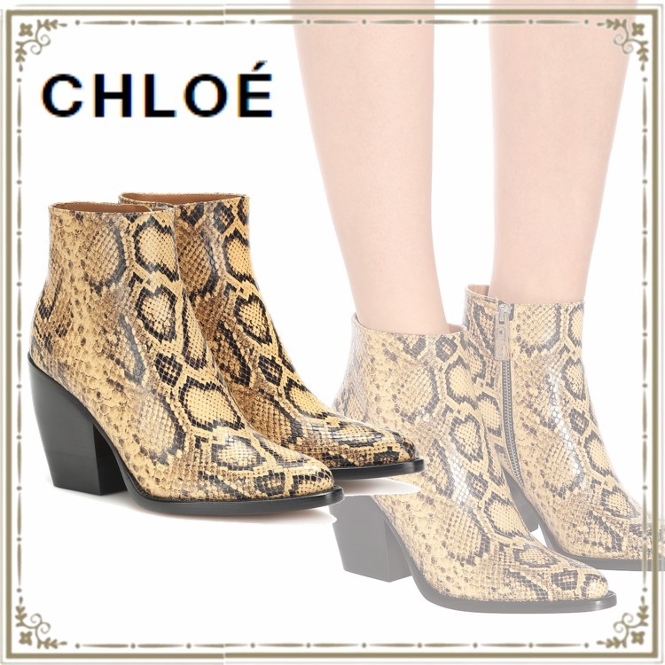 【送料 関税込】Chloe Rylee snake-effect leather boots