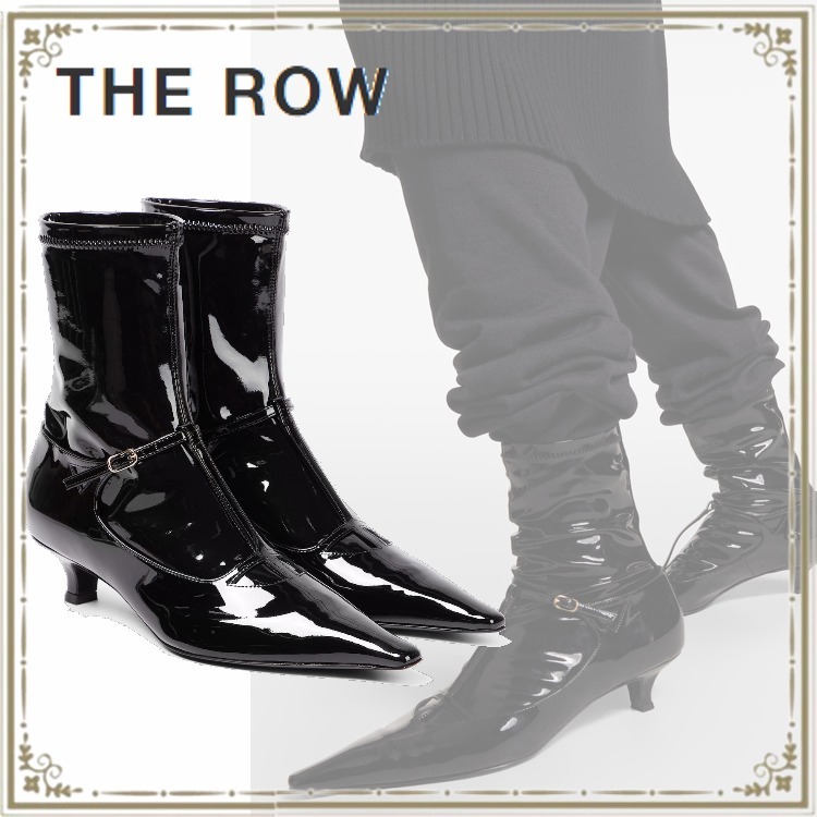 【送料 関税込】The Row Cyd patent leather ankle boots