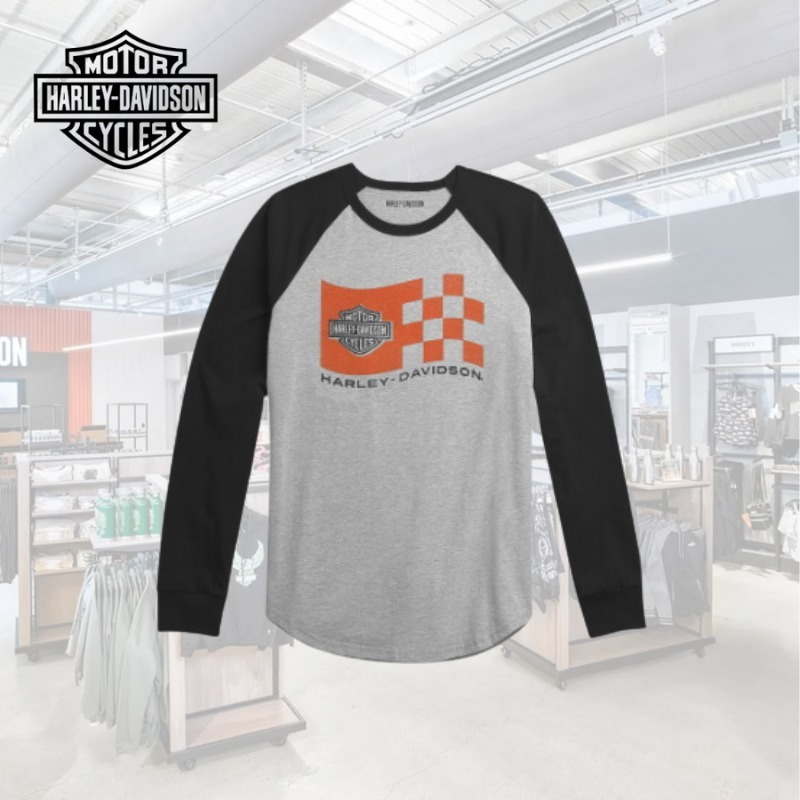 人気☆ Harley-Davidson ハーレー レース ロゴ 長袖Tシャツ