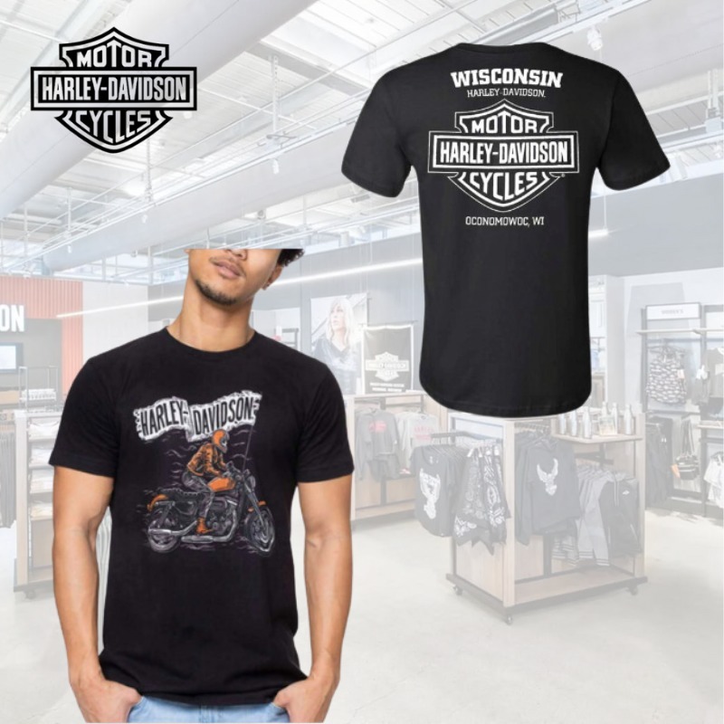 人気☆ Harley-Davidson バイカー スカル ロゴ Tシャツ