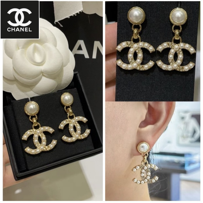可愛さあふれるデザイン♡【CHANEL】パールピアス
