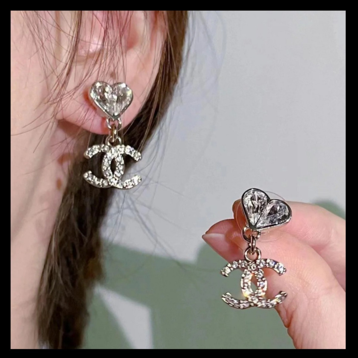 【小粒ハートがワンポイント♡】CHANEL ピアス org.jpg