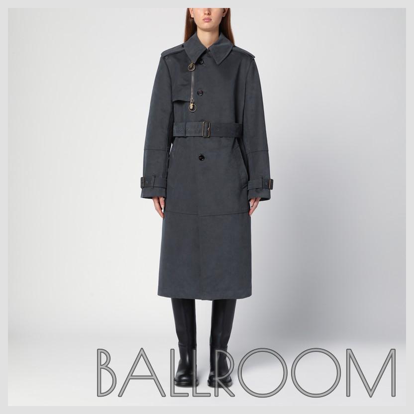 トレンチコート BURBERRY LONG ASH-COLOURED COTTON AND NYLON TRENCH COAT