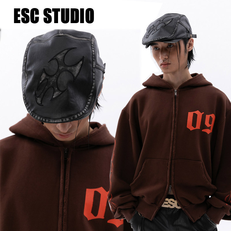 ●ESC STUDIO● washing leather hunting cap