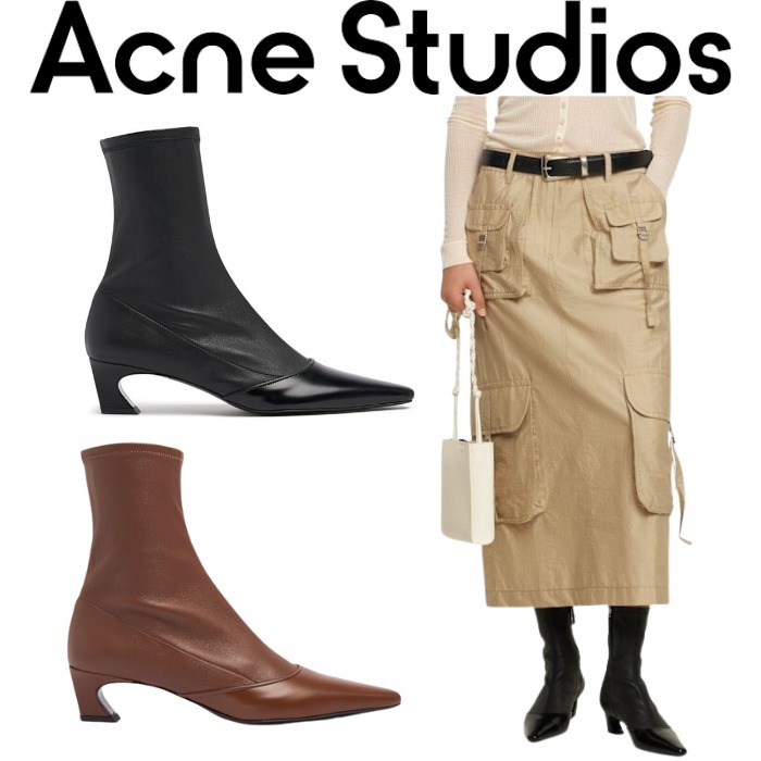 【Acne Studios】Bano レザーアンクルブーツ 45mm
