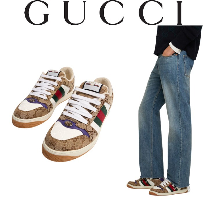 【GUCCI】Screener GG キャンバス＆レザースニーカー